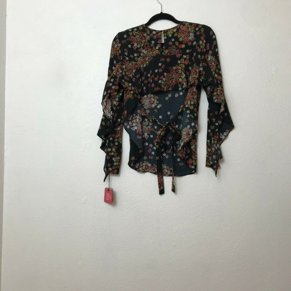 NWT K/Lab Floral Ruffle Open Back Top - Picture 5 of 5